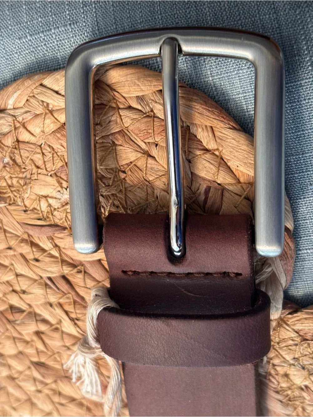Faherty Leather Belt Men - Saddle Brown Size 42